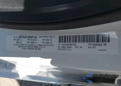 2013 Dodge Avenger Se из США, поврежденный, VIN 1C3CDZABXDN667306